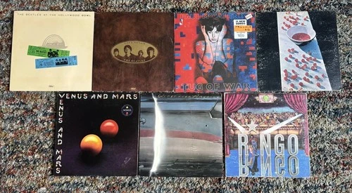 Lot of 7 Beatles-related LPs — The Beatles / Paul McCartney / Wings /Ringo Starr