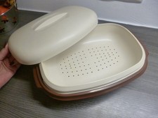 Tupperware  Der Siebservierer  3-tlg braun/creme Vintage Klassiker