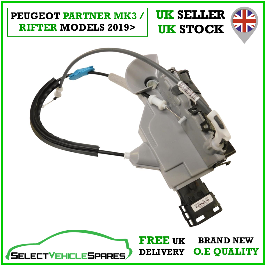 OE NEW PEUGEOT PARTNER MK3 / RIFTER PASSENGER SIDE LEFT FRONT DOOR LOCK 2019>