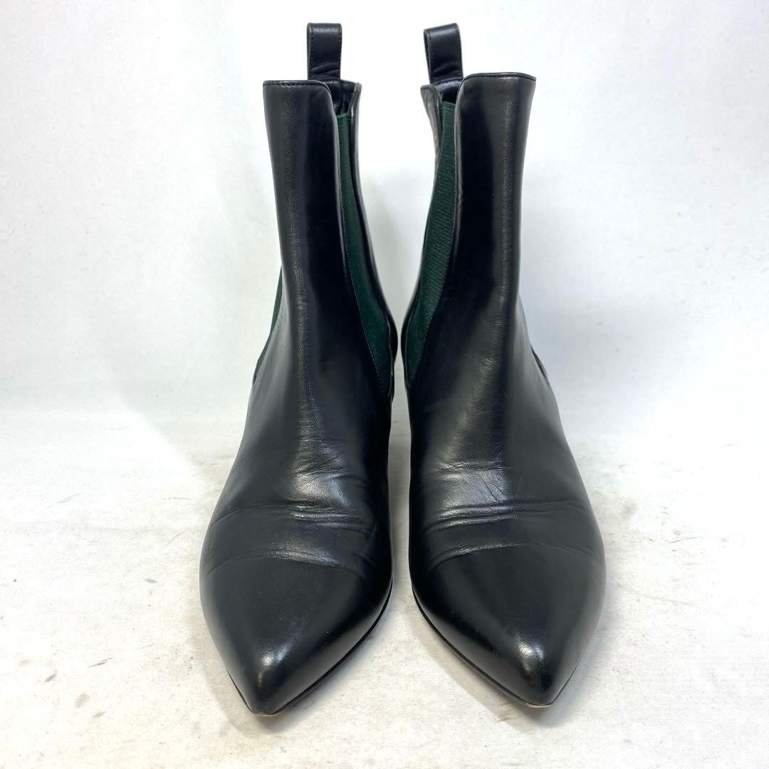 Gucci Side Gore Boots Black X Green Leather Size 34 US About4 For Women thumbnail 15