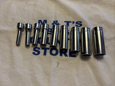 Snap-on Tools USA 3/8" Drive 6pt 9pc SAE Deep Chrome Socket Set 211SFSY