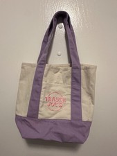 NEW Trader Joe  s Mini Canvas Tote Bag pastel Purple