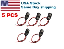5PCS 9V 15cm Battery Connector T Type Clip Plug Wire Cord Leads 9 Volt