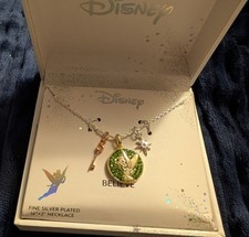 Fine Silver Plated Tinkerbell Disney Pendant Necklace