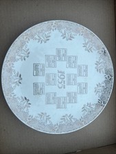 Vintage Everbrite 1955 Calendar Plate Made in USA 22kt Gold Trim 10"