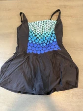 black blue GABAR one piece swimsuit size 14