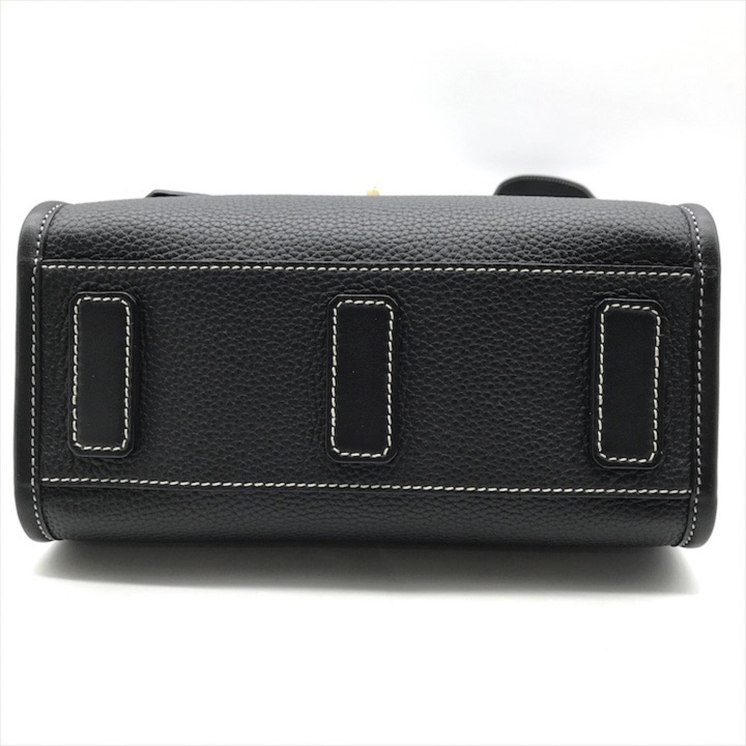 BALLY Breeze 2way Leather Hand Shoulder Bag Gold Hardware Black