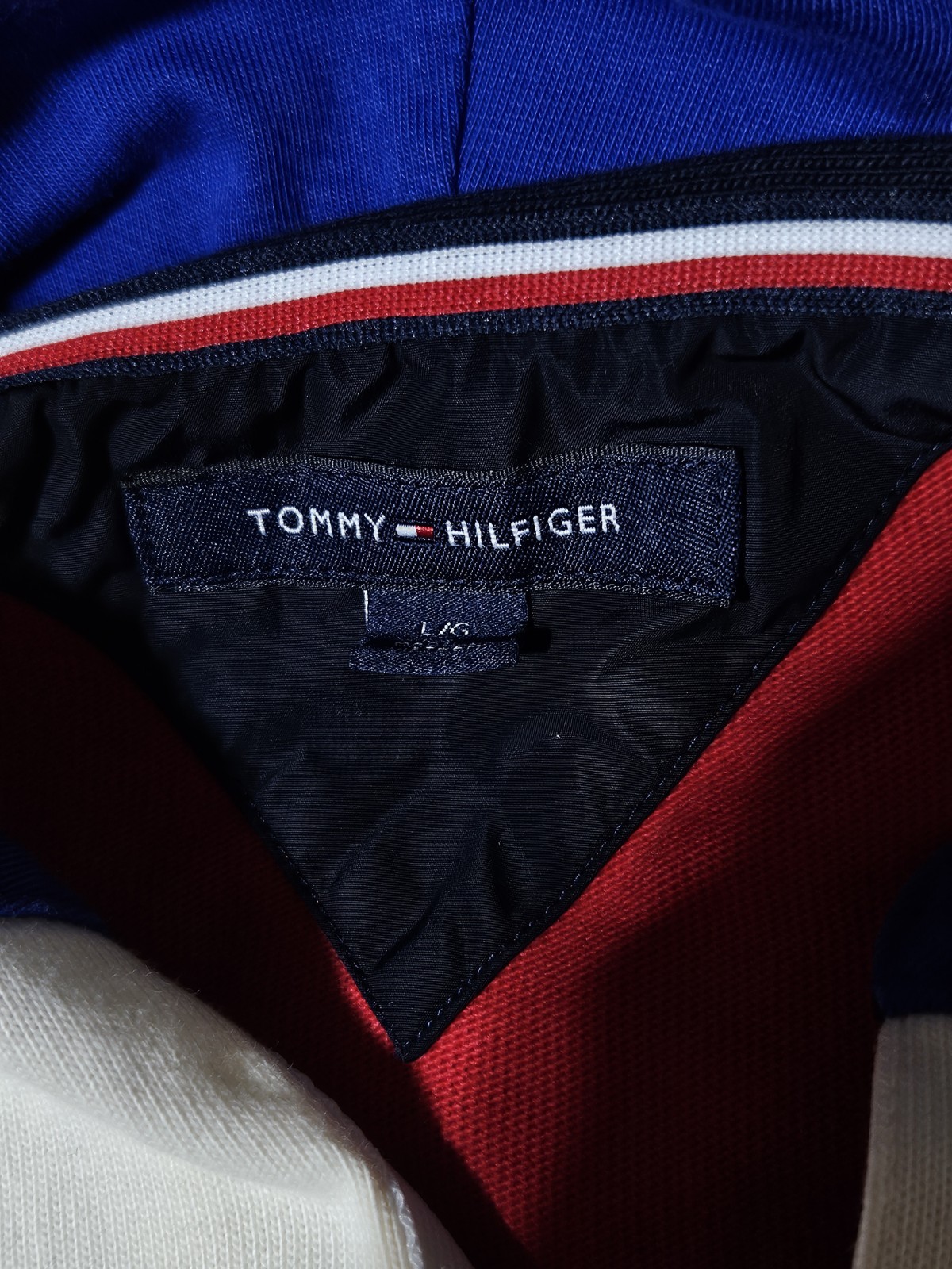 Tommy Hilfiger Rugby Polo Long Sleeve Hood Sweater Men Large Pullover Colorblock thumbnail 3