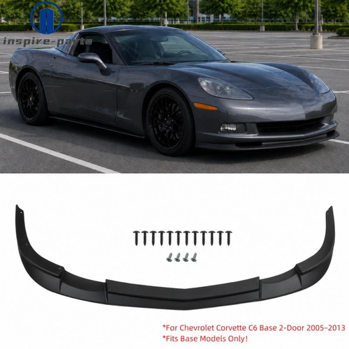 For Corvette C6 2005-2013 Base Model Matte Black ZR1 Style Front Lip Splitter