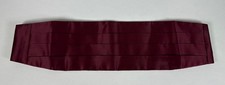 BURGUNDY SATIN WEAVE SILK CUMMERBUND elastic back M/L usa made