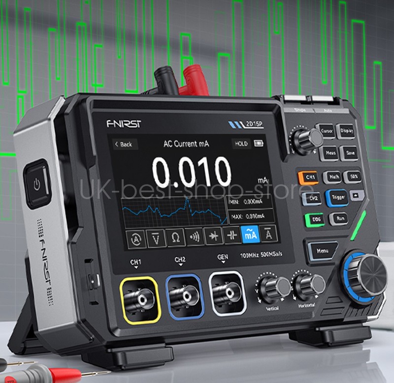 FNIRSI 2D15P Touch Digital Oscilloscope Multimeter Signal Generator 100MHz 2CH