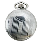 Antique 18s Illinois Spartan Art Deco Open Face Pocket Watch Case Chrome USA