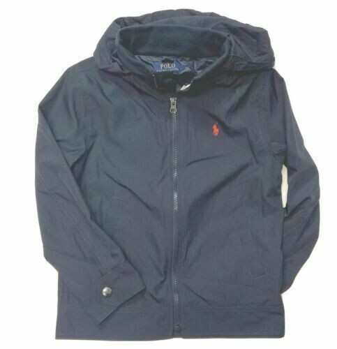 Polo Ralph Lauren Pony giacca a vento con cappuccio capospalla blu navy ragazzo taglia 5 nuova