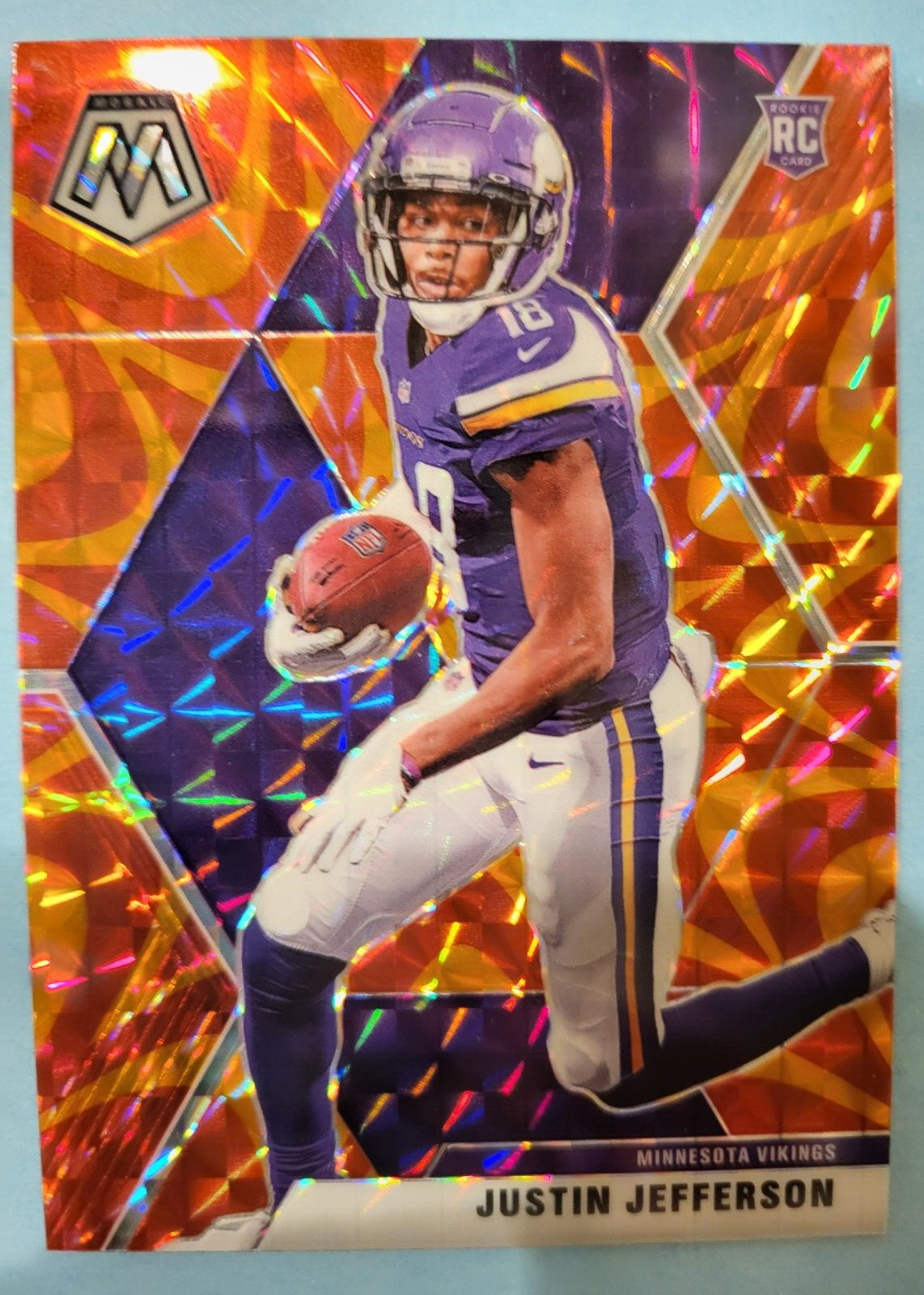 2020 Panini Mosaic Reactive Orange Prizm Justin Jefferson #209 Rookie RC