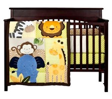 FULL CRIB SIZE - Tiddliwinks - Safari Friends 3-pc NURSERY BEDDING SET