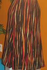 JONES NEW YORK M MEDIUM NWT $99 striped women's skirt brown orange fall