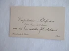 1906 business card CAPTAIN PETITJEAN ARMY STAFF PARIS 75