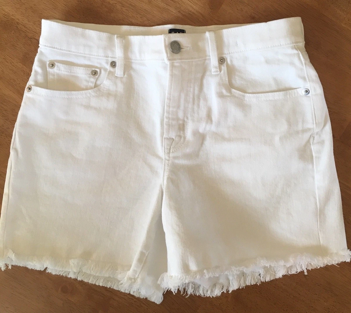 Gap Women s White Denim Cutoff Raw Edge Shorts 5