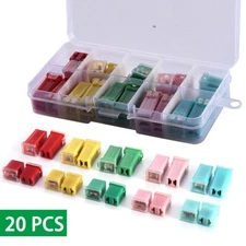 Mini Square Auto Fuse 20A 30A 40A 50A 60A AMP Set Assortment Kit Accessory W/Box