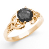 Trinity Knot Ring 1ct Black Diamond-unique 9ct Gold White/yellow Trinity Knot Ring 1ct Black Diamond-unique 9ct Gold White/yellow