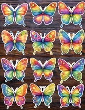 Rainbow Butterfly Die Cut Vinyl Stickers Set Scrapbooking Laptop Waterbottle