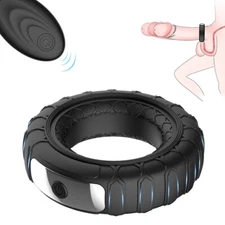 Remote Cock Rings Vibrator Silicone Penis Vibrating Adult Sex Toys for Men