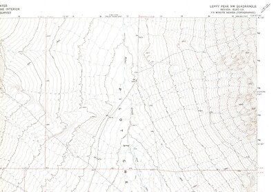 Leppy Peak NW, Nevada 1971 Vintage USGS Topo Map 7.5 Quadrangle Topographic