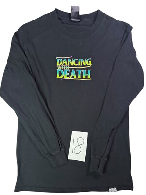 Broken Promises Co. T-Shirt Men Small Black Dancing With Death Stretch Crew Neck