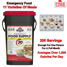 30-Day Emergency Food Supply Kit, 200 Servings, Just Add Water, Survival Meals