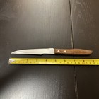 Vintage Stainless Steel Japan Serrated Steak Knife Wooden Handle 4-1/2” Blade — photo 5