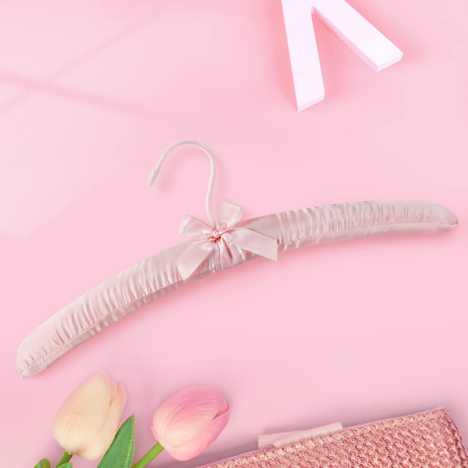 TOPIA HANGER Padded Hangers for Women Clothing,17-Inch Satin Hangers 5 Pack Thic