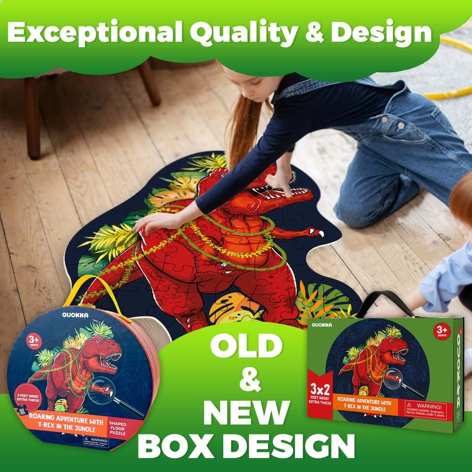 QUOKKA Giant Floor Puzzles for Kids Ages 36 2x3 FT Shaped Floor