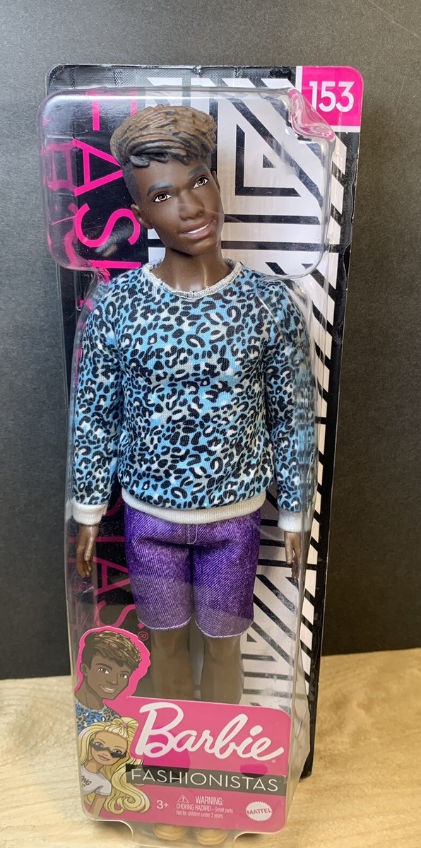 Barbie Fashionistas Ken Doll #153 Leopard Print Shirt African