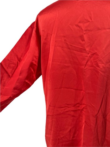 Vtg 80s Jayre California Satin Sleepshirt Short Nightgown Long Sleeves Pockets S - Picture 7 of 8