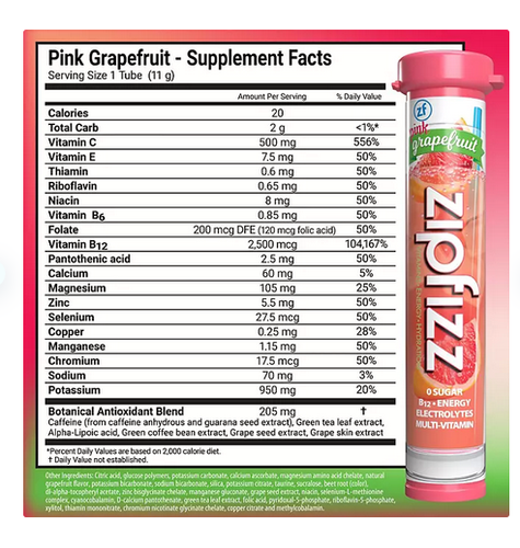 Zipfizz Energy Multi-Vitamin Hydration Drink Mix, 20 ct. ( Select Your Flavor ). - Picture 2 of 17