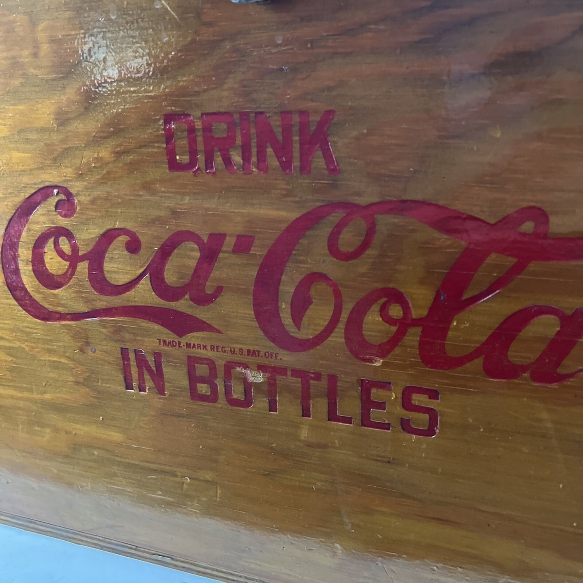 Vintage 80s Drink Coca Cola in Bottles Miller Wood Ice Chest