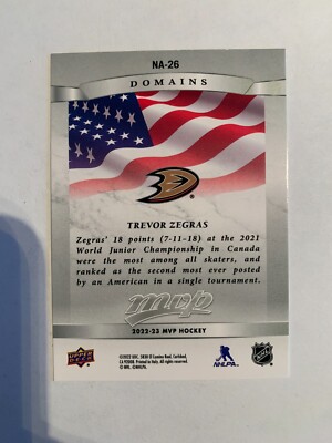 2022-23 Upper Deck MVP Domains #NA26 Trevor Zegras - Anaheim Ducks