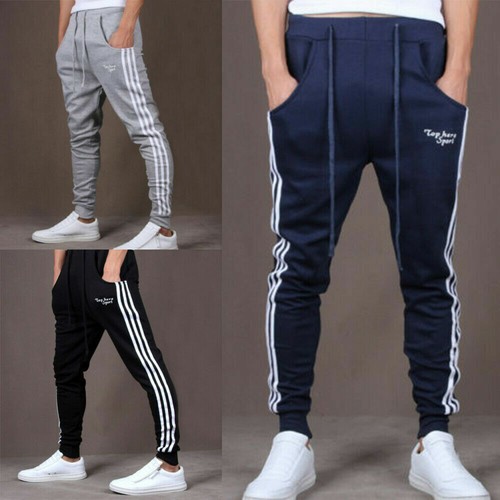 Mens Skinny Track Pants Joggers Trousers Gym Casual Sweat Cuffed Slim Trackies Fleece - White - XXL main image 1