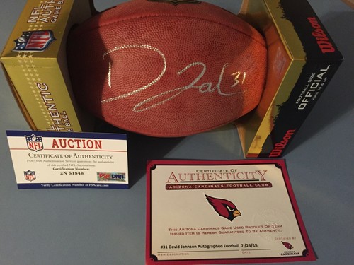 David Johnson Autographed Signed NFL" Duke " Football - PSA / Cardinals COA - Picture 3 of 8