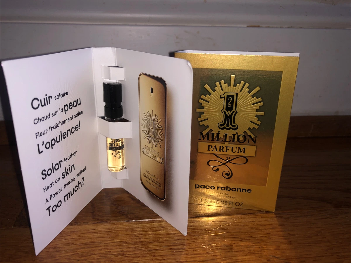 Paco Rabanne 1 Million Parfum EDT Men Perfume Samples 1.5 ml .05 oz Ea lot of 2