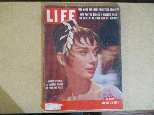 Vintage Life Magazine August 22, 1956..AUDREY HEPBURN.."War and Peace" Movie..