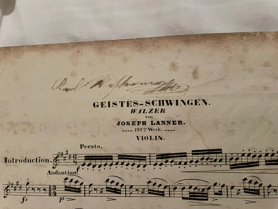 Joseph Lanner Walzer Wien Hoja Grabada Haslinger Geist Schwingen Música Foto 2 de 4