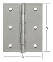 Vormann TüR-Scharnier Halbbreit 80 X 58 Mm Edelstahl Rostfrei (V2A) - 10502080