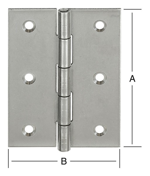 Vormann TüR-Scharnier Halbbreit 80 X 58 Mm Edelstahl Rostfrei (V2A) - 10502080-image