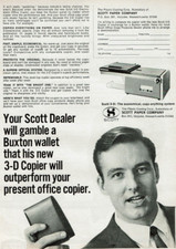 1969 Vintage Print Ad Scott Paper Company 3D Copier Dealer Gamble Buxton Wallet