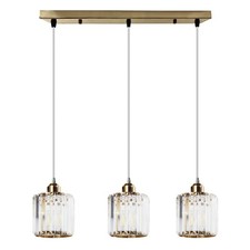 1/3 Way Hanging Glass Pendant Light LED Ceiling Light Modern Vintage Chandelier