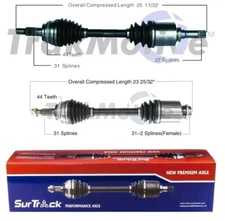 SurTrack Pair Set of 2 Front CV Axle Shafts For Ford Lincoln V6 AWD Standard Asp