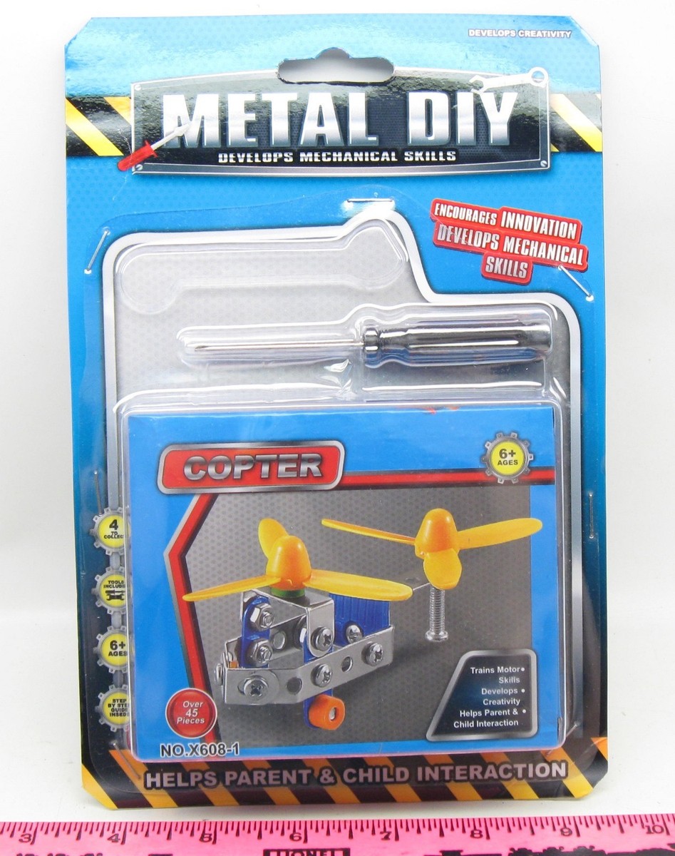 Metal DIY Copter toy Develops Mechanical Skills Erector