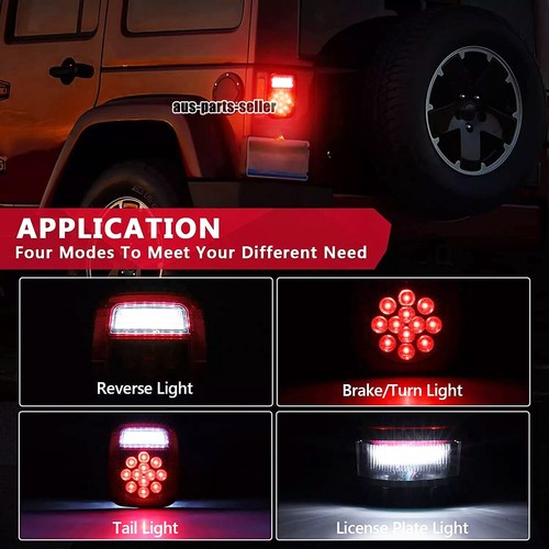 Pair 39 LED Tail Lights Brake License Plate Lamp For Jeep Wrangler YJ TJ CJ5 CJ7 - Picture 12 of 18