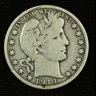 Barber Silver Half Dollar. 1914 S. Very Good. Lot # 9049-40-058